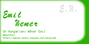 emil wener business card